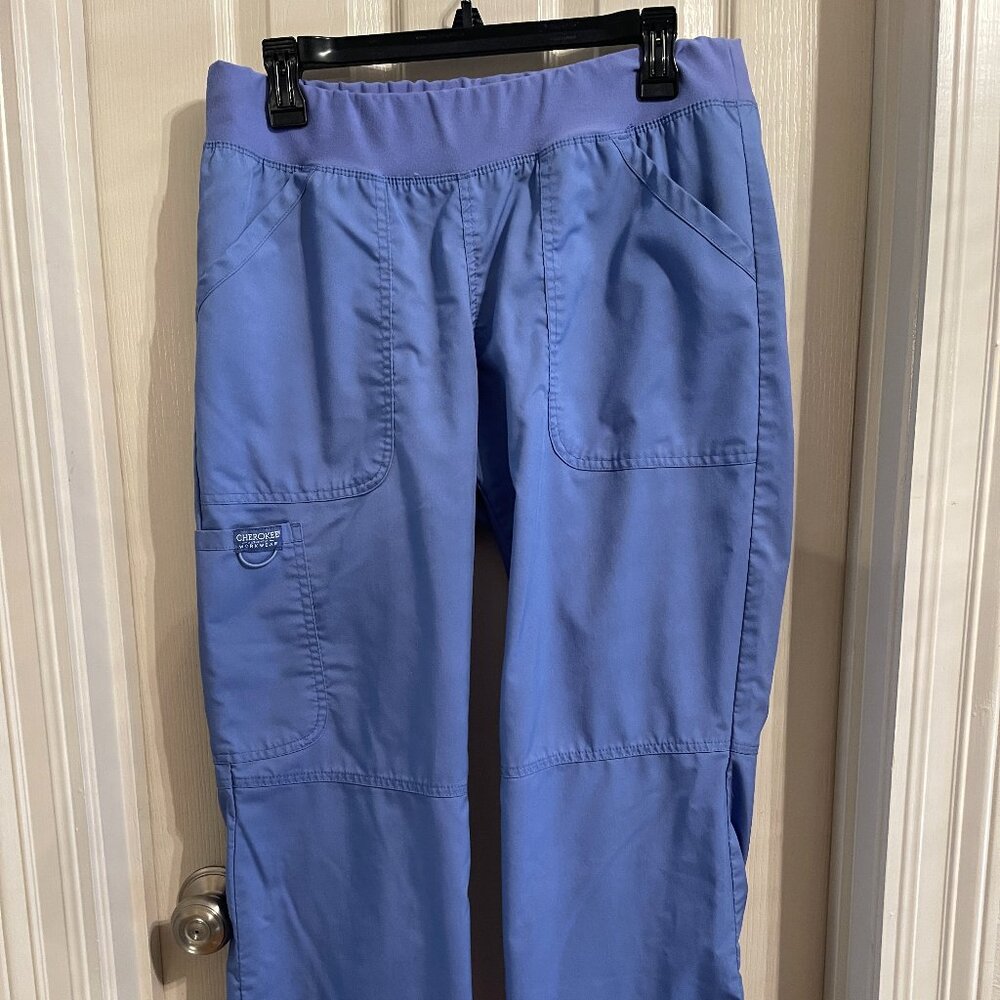 Cherokee Scrub Pants Ceil Blue Women's Med Petite